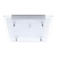 LED DECKENLEUCHTE Glas geeist Weiß - Weiß, Glas (28/28/6cm)