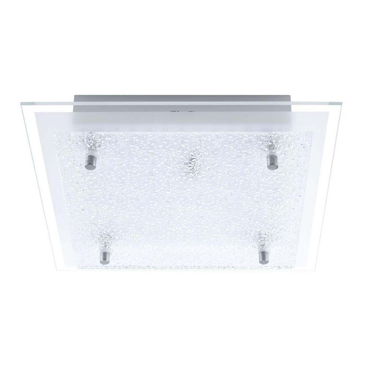 LED DECKENLEUCHTE Glas geeist Weiß - Weiß, Glas (28/28/6cm)