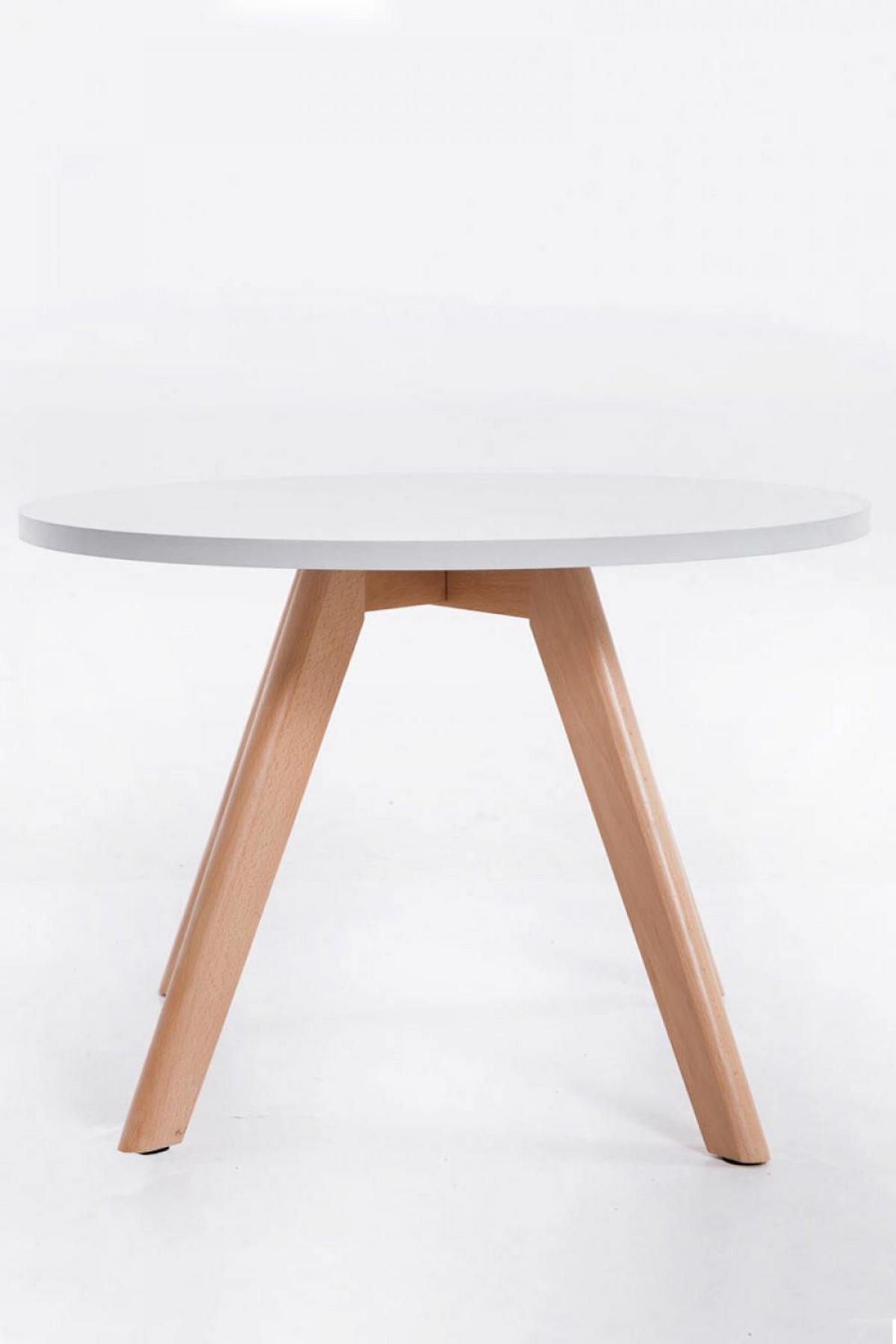 KONSOLENTISCH rund 60 cm Holz natura - Eukalyptusholzfarben, Holz (60/60/40cm) - CLP