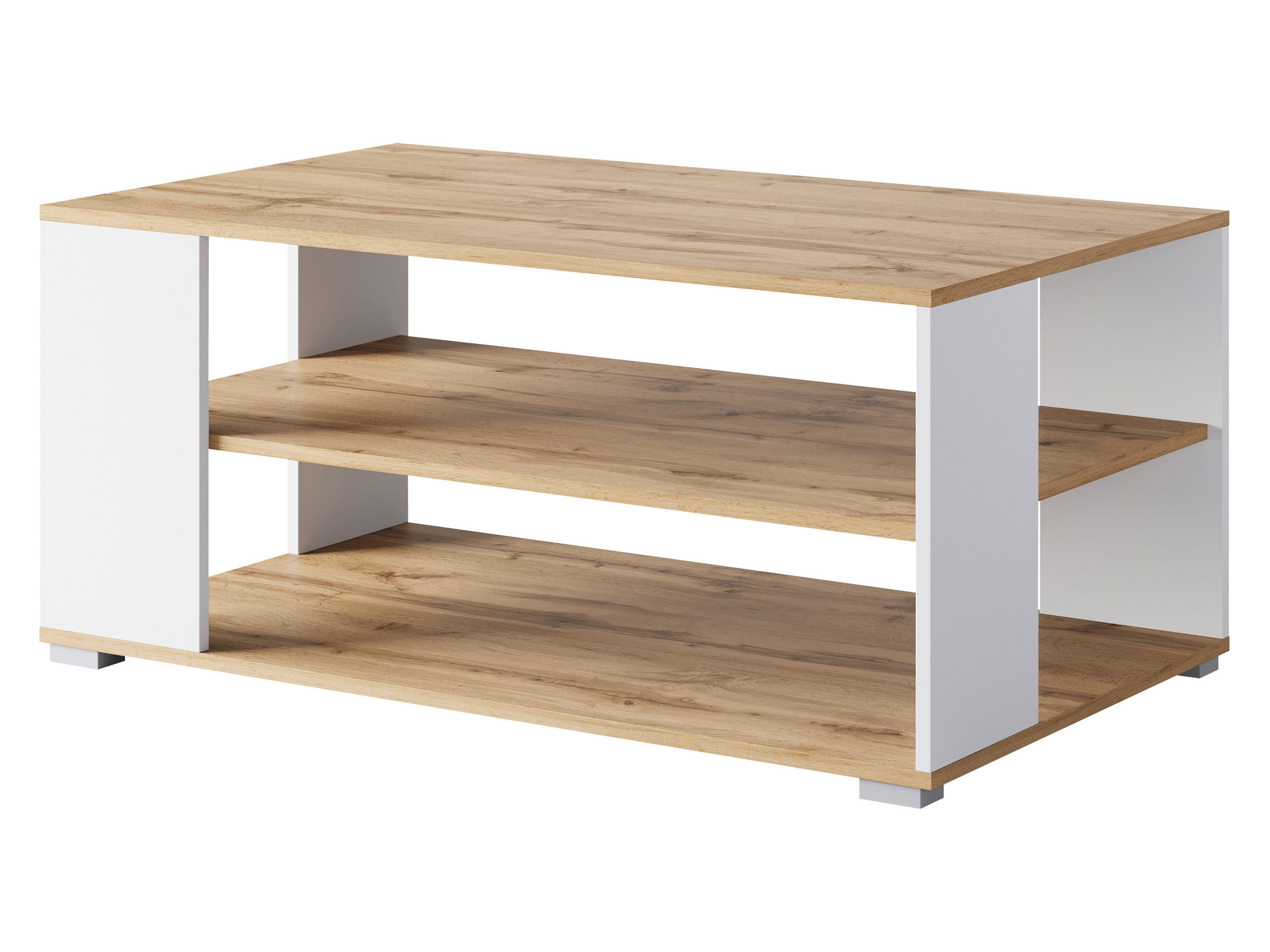 COUCHTISCH Nairobi I S01 - Eiche Wotan/Alufarben, Holzwerkstoff/Kunststoff (60/100/45cm) - MIRJAN24