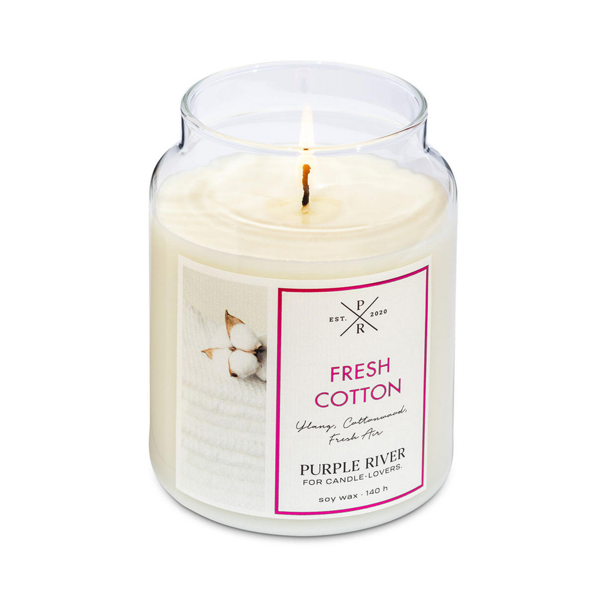 DUFTKERZE Purple River - Weiß, Naturmaterialien/Glas (18cm)