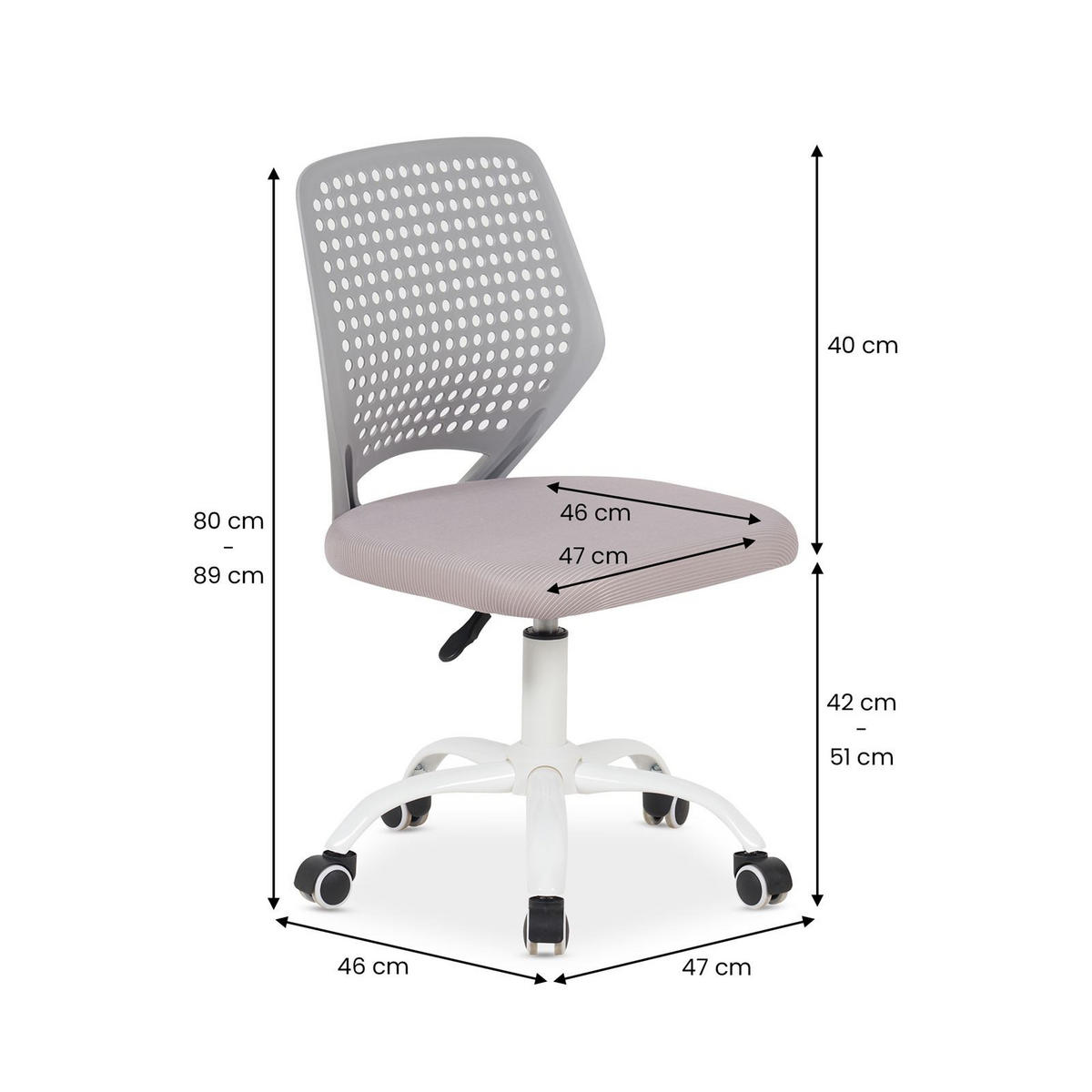 KINDERDREHSTUHL JADE - Grau, Textil (47/89/46cm) - IDIMEX