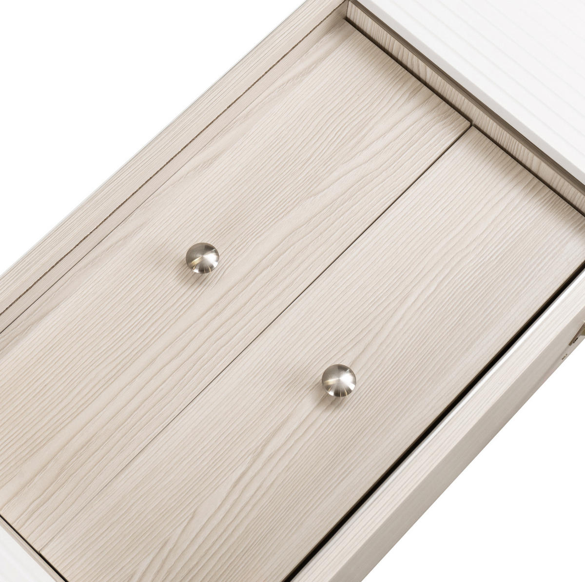 TV ormarić 160/40/58 cm bijeli od iverice s kliznim vratima i 2 ladice - bijela, drvni materijal (160/58/40cm) - OKWISH
