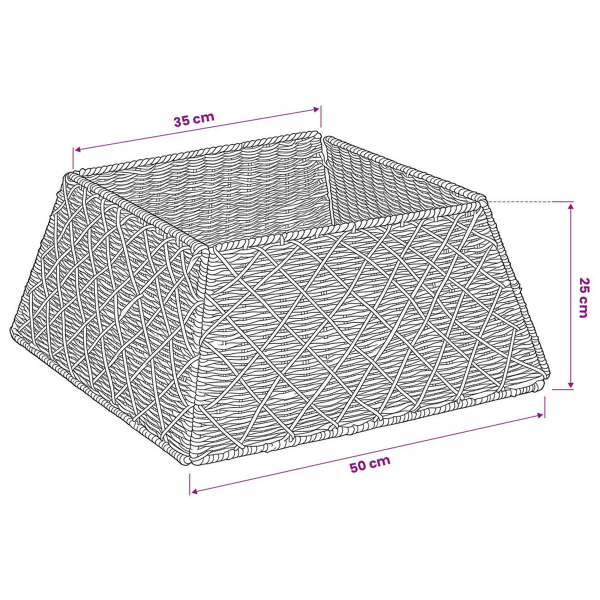 WEIHNACHTSBAUMKRAGEN 50/50/25 cm Braun Seegras - Braun, Naturmaterialien (50/25/50cm) - vidaXL