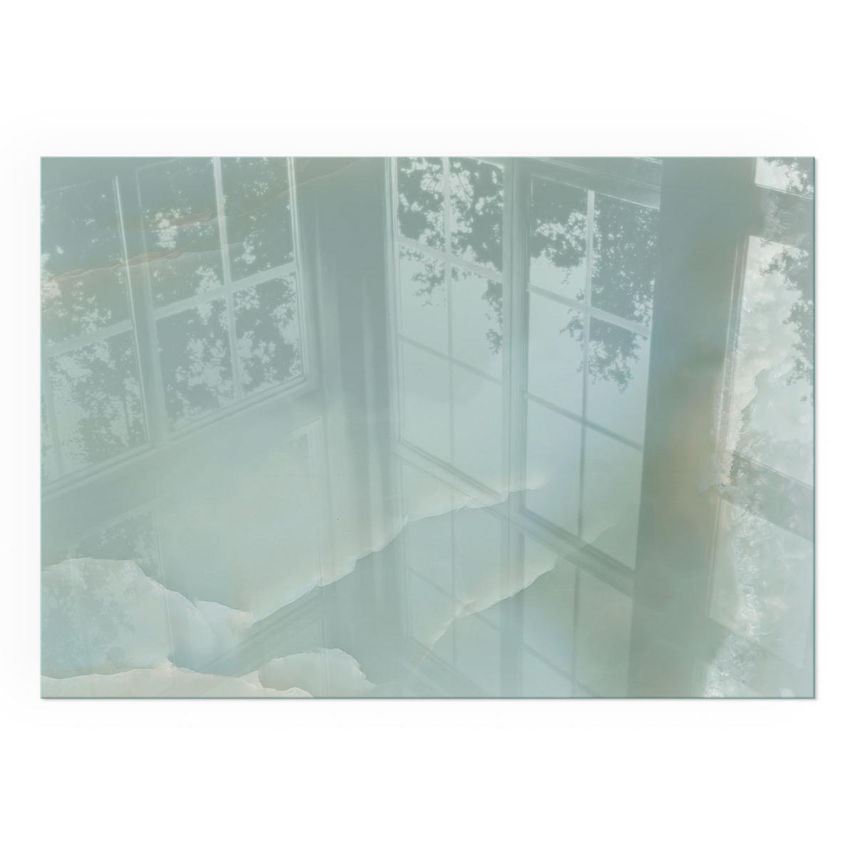 GLASPLATTE für Kamin 100x70 cm - Türkis, Glas (100/70/0.4cm) - TULUP