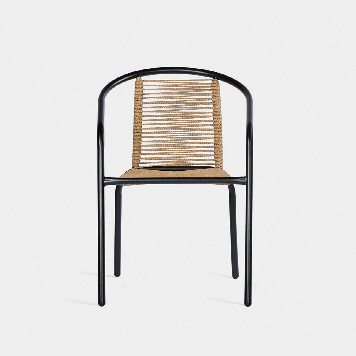 STUHL FÜR DRAUSSEN Sakda Schwarz 52 cm x 74 cm - Schwarz, Metall (52/74/66cm) - Klast Home