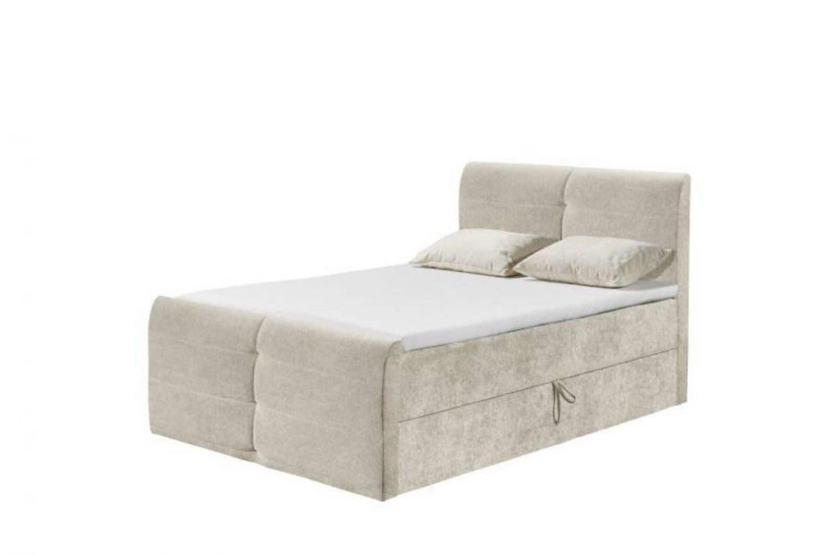BOXBETT 120x200 inkl. Topper und Bettkasten - Beige, Holz/Textil (120/200cm) - ed exciting design