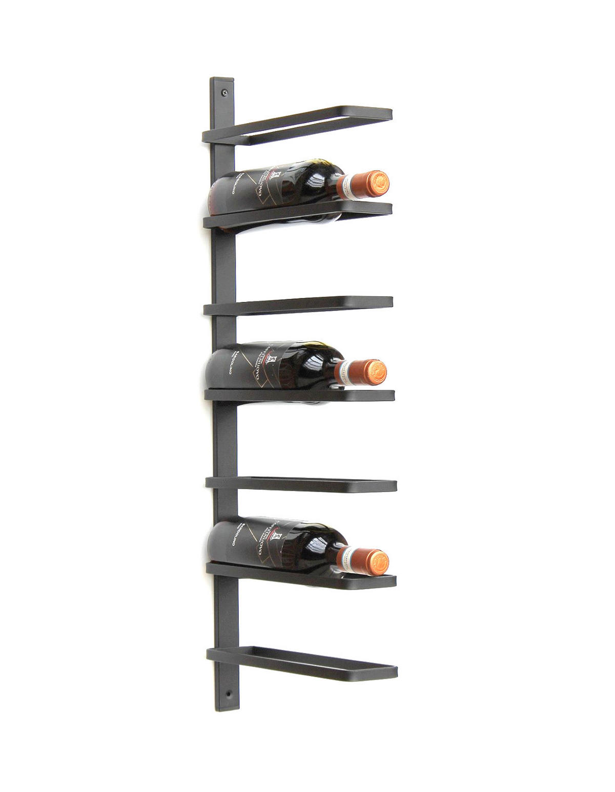 WEINREGAL hängend für 7 Flaschen Metall Schwarz 93885 - Schwarz, Metall (7.5/75/29.5cm) - DanDiBo