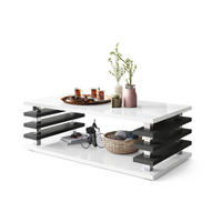 COUCHTISCH rechteckig Weiß Hochglanz - Anthrazit matt Ablage 120/40/60 cm - Weiß Hochglanz/Anthrazit, Holzwerkstoff (60/120/40cm) - designimpex