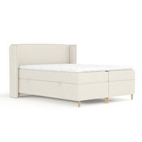 BOXSPRINGBETT Segni Creme 160/200 cm mit Matratze und Topper - Creme/Naturfarben, Holz/Holzwerkstoff (160/200cm) - Maison de Reve