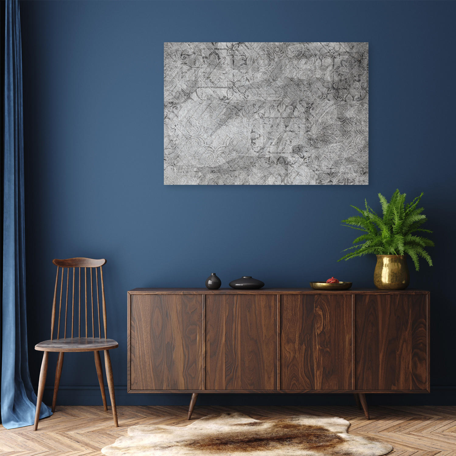 WANDBILD betonoptik mauer textur - Grau, Textil (60/40cm) - Feeby