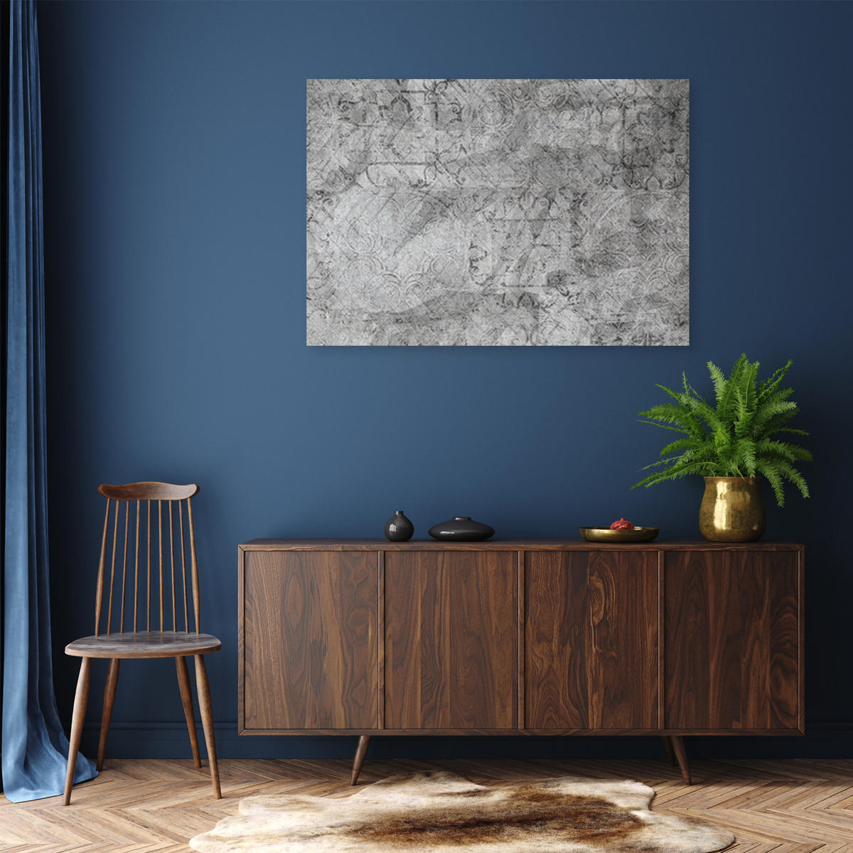 WANDBILD betonoptik mauer textur - Grau, Textil (60/40cm) - Feeby