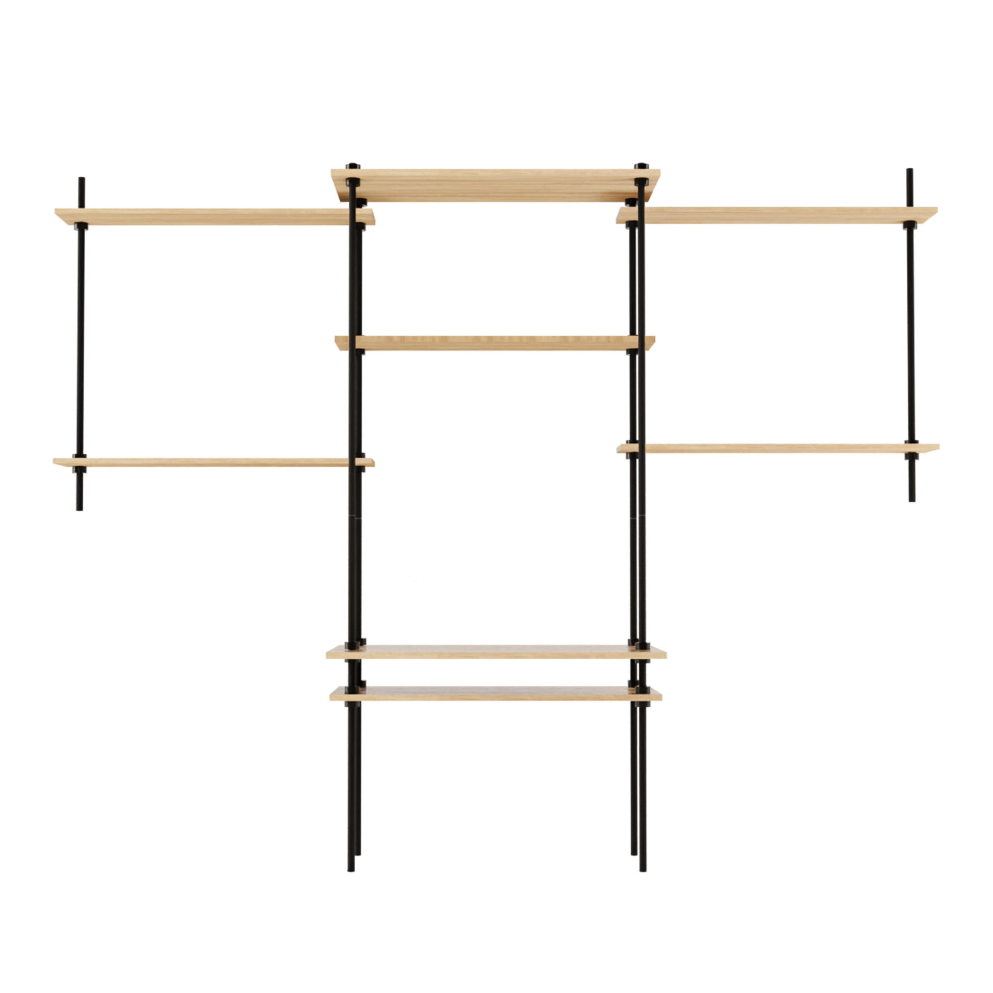 SCHREIBTISCH mit Regal 185x150x17,5/52,5 - Eiche San Remo, Metall (235/185/52.5cm) - AR Shelving