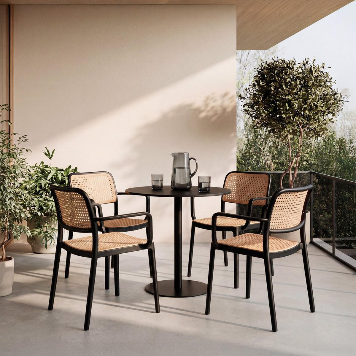 STUHL FÜR DRAUSSEN Kaira Zweifarbig 57 cm x 81 cm - Multicolor, Kunststoff (57/81/54cm) - Klast Home