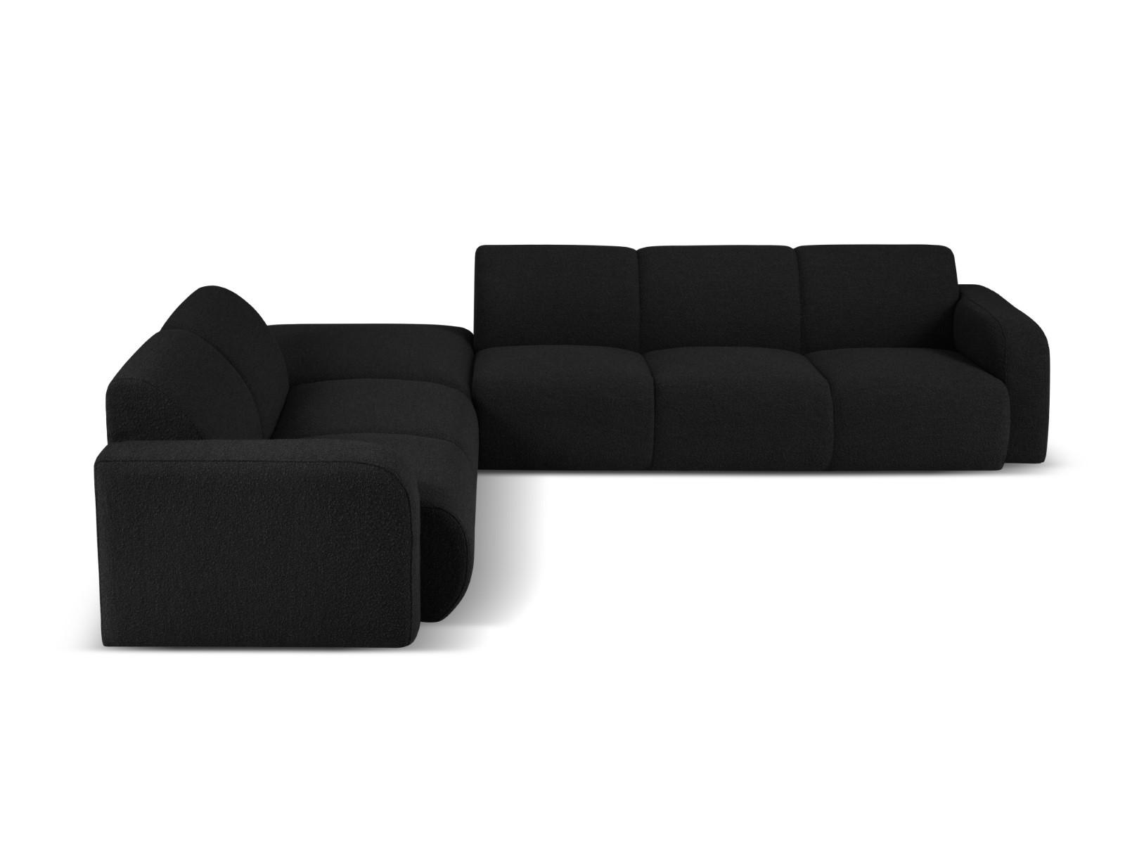 ECKSOFA links Molino aus Boucle schwarz 6 Sitzplätze - Schwarz, Textil (250/315cm) - Micadoni