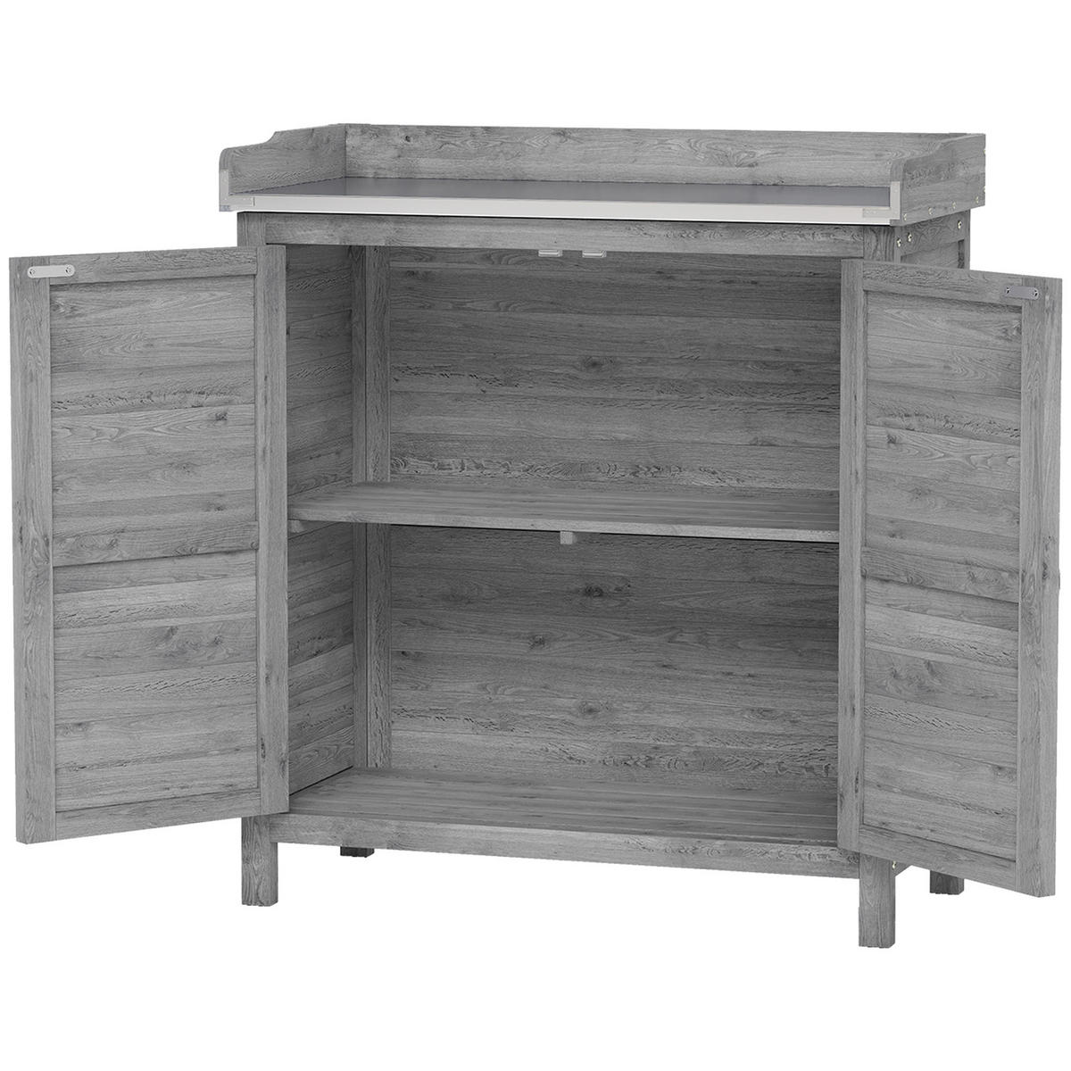 GARTENSCHRANK DE-09235 Grau - Grau, Holz (40/92/83cm) - ComfortXL