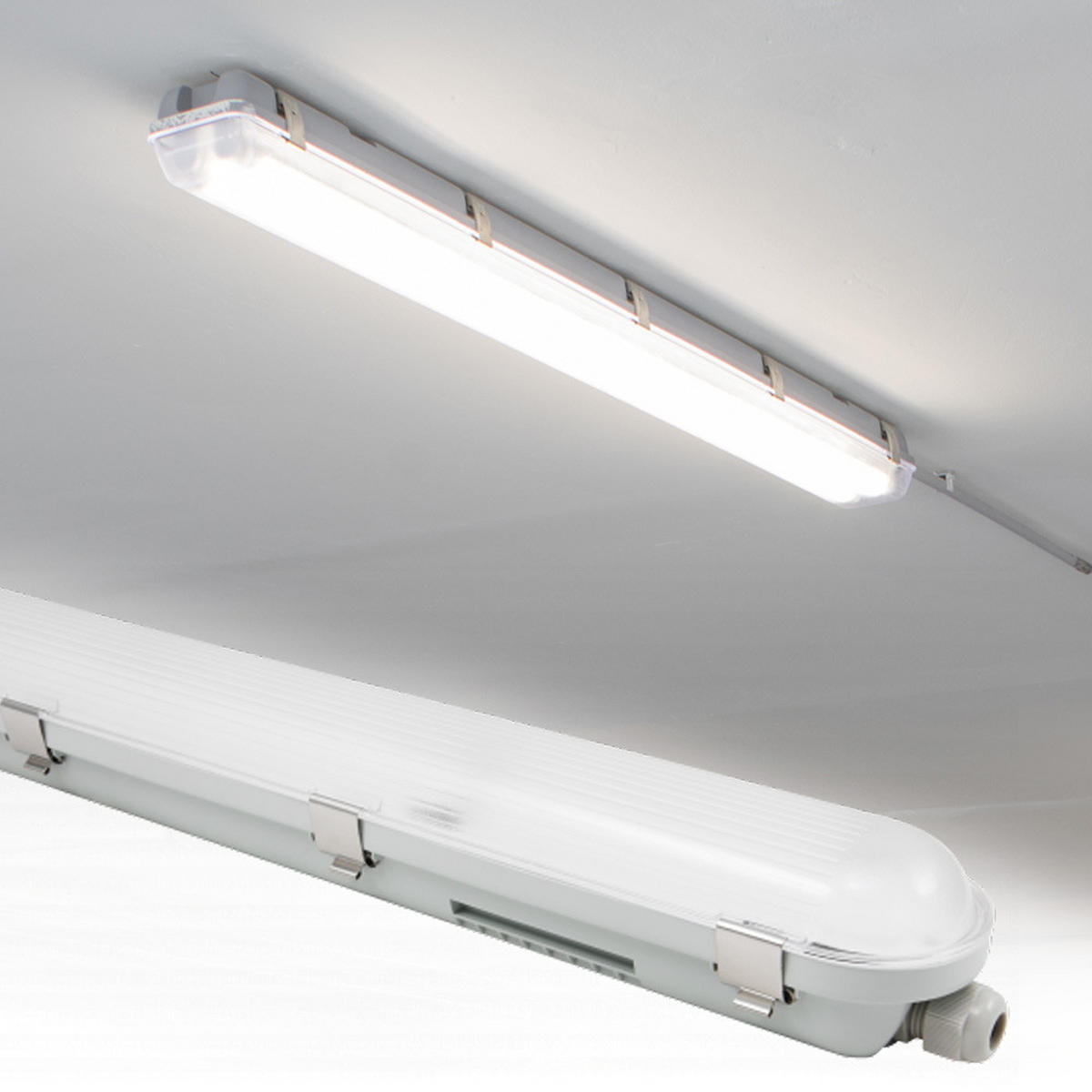 LED DECKENLEUCHTE Grau Kunststoff - Grau, Kunststoff (60/7.7/6.6cm) - ETT