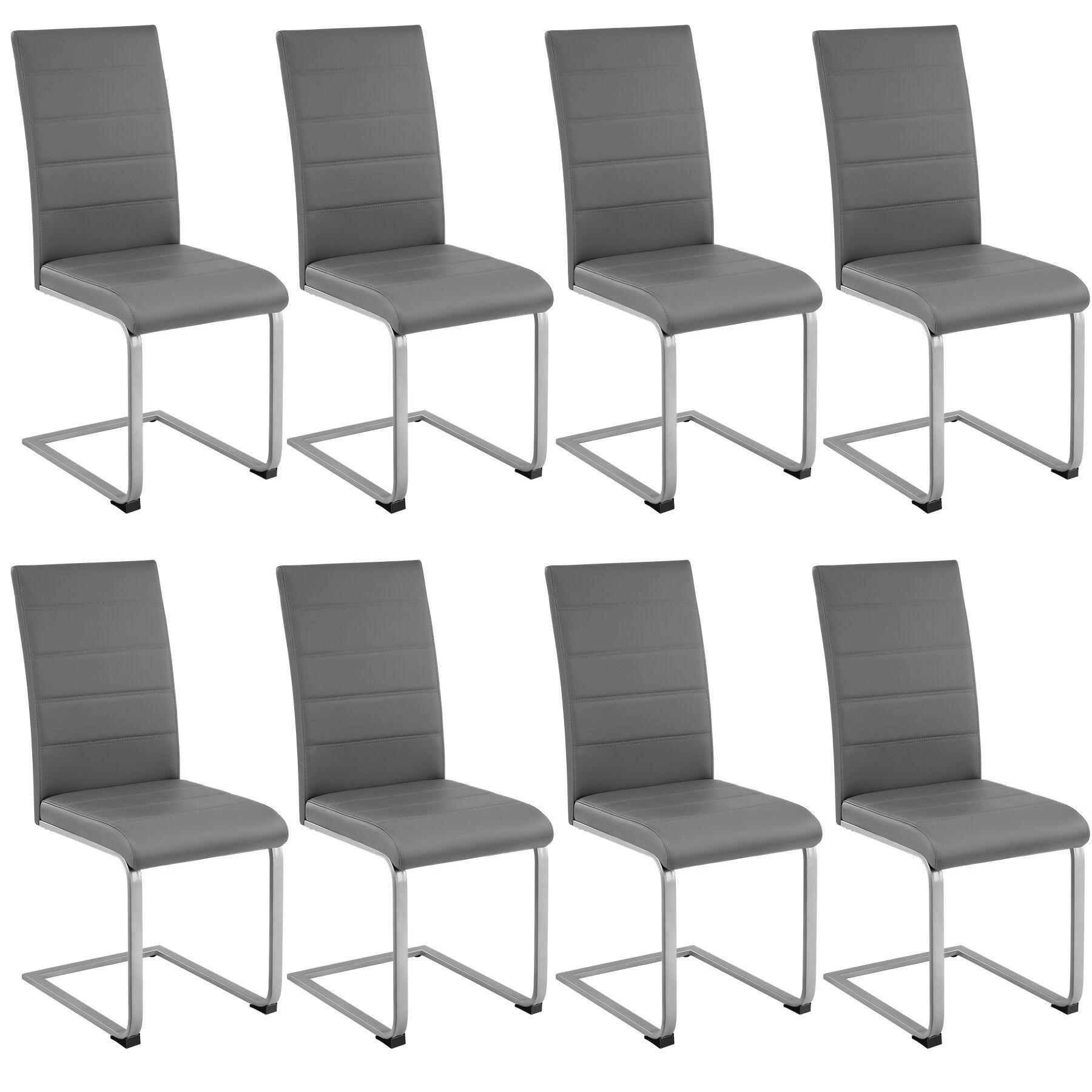 SCHWINGSTUHL 8er Set Bettina 41 x 52 x 99 cm grau - Grau, Textil (52/99/41cm) - tectake
