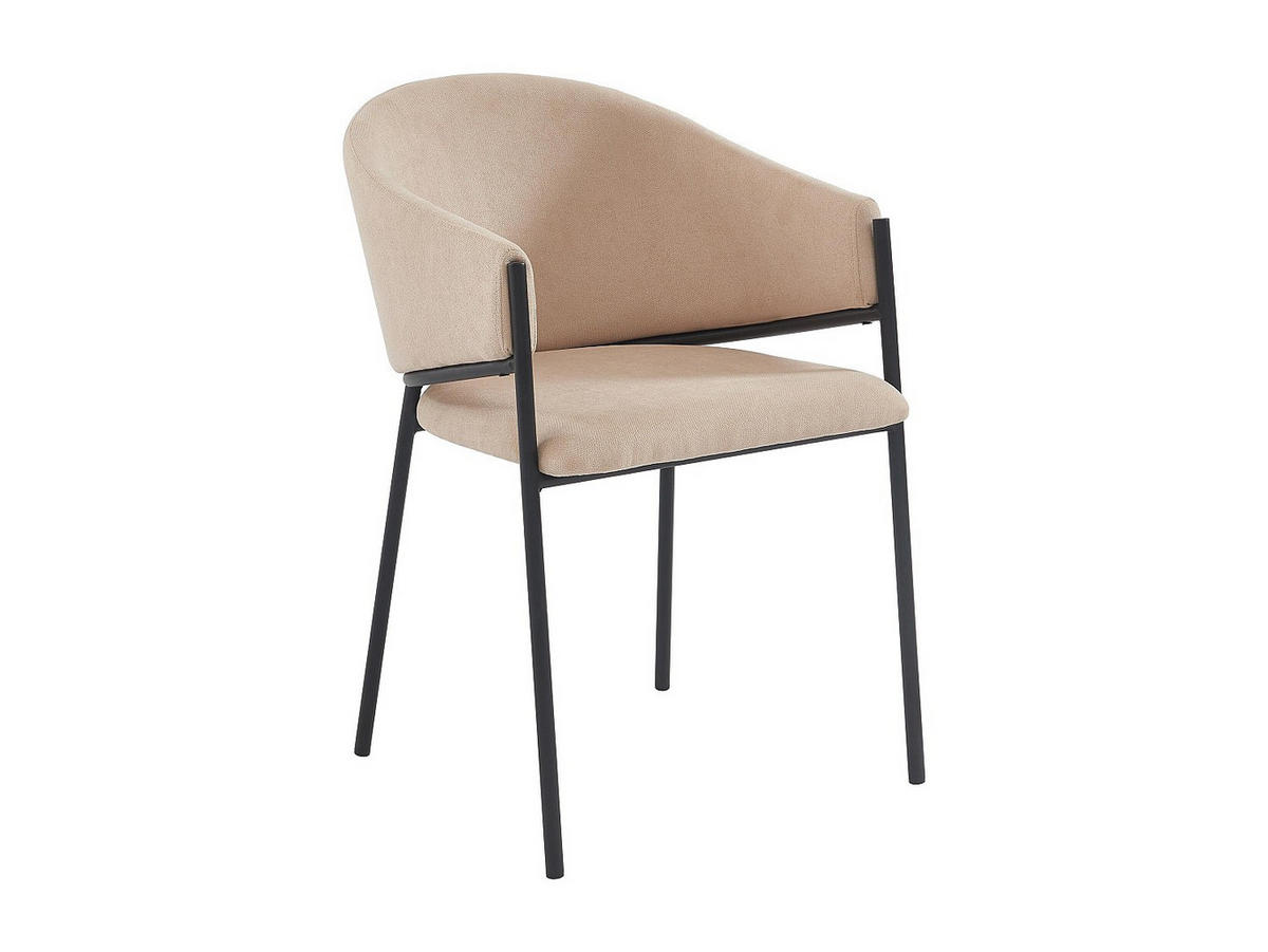 STUHL mit Armlehnen 2er-Set - Stoff & Metall - Beige - ORDIDA - Beige, Textil (61/80/53cm) - Pascal Morabito