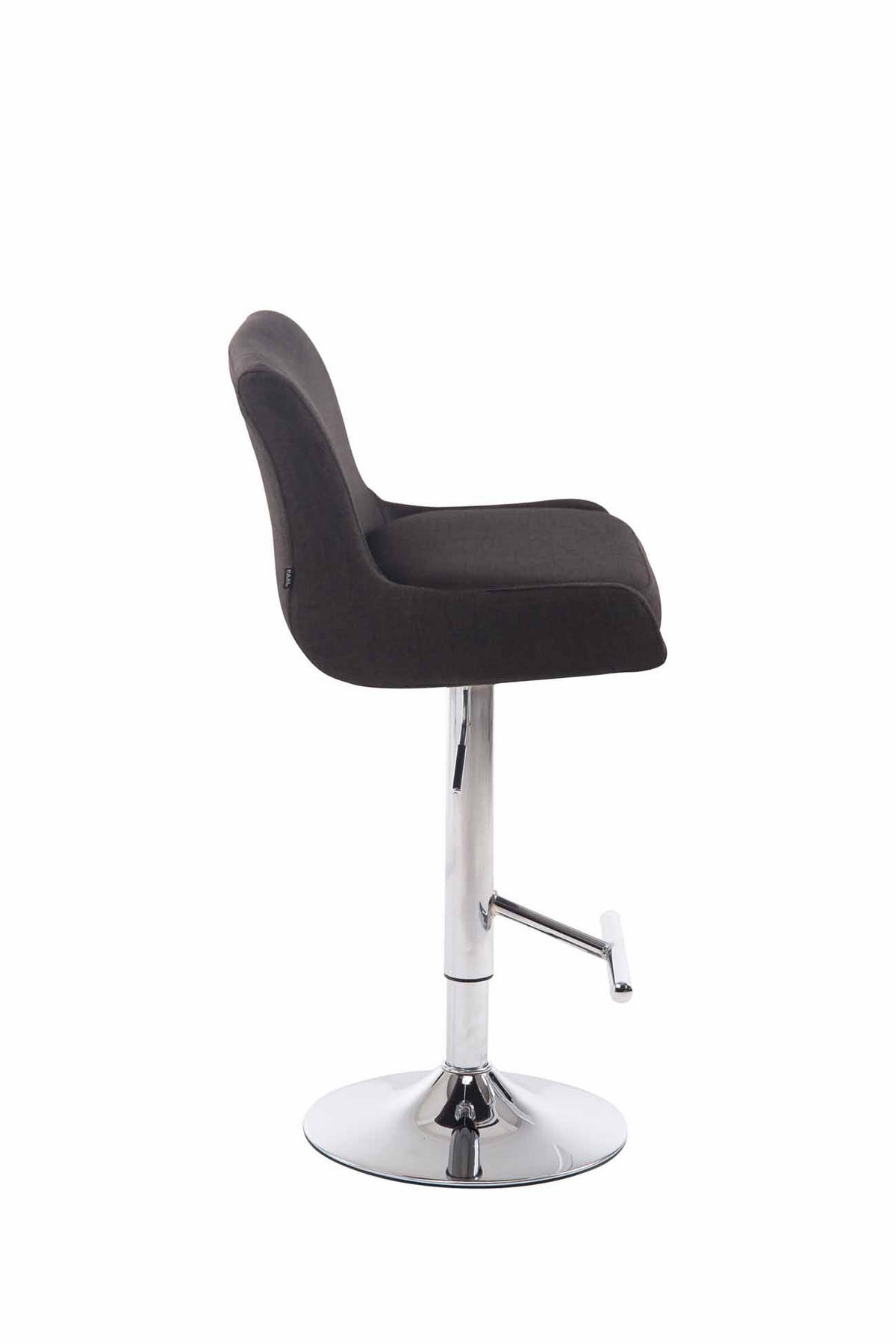 BARHOCKER Stoff dunkelgrau - Chromfarben/Dunkelgrau, Textil/Metall (43/90/50cm) - CLP