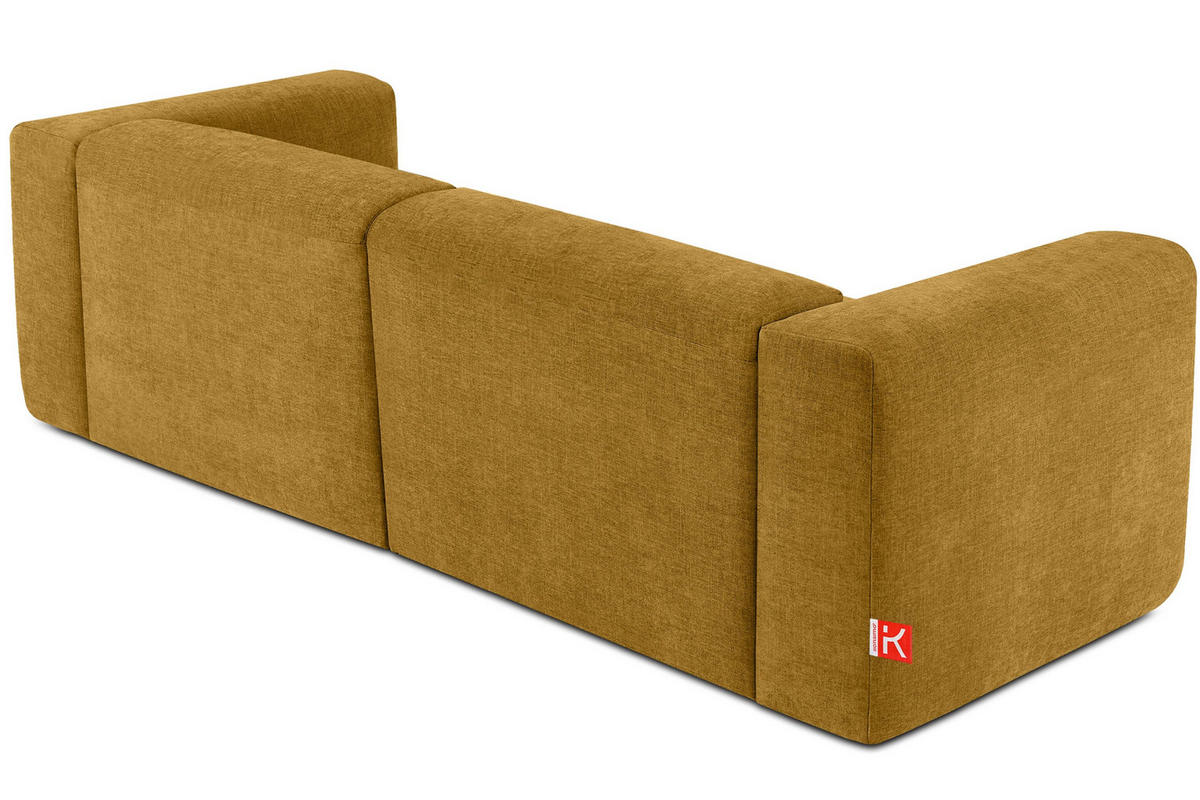 2,5-SITZER-MODULSOFA BUFFO mit extrem weicher und bequemer Sitzfläche, Gewebestoff, Honig - Honig, Textil (250/73/96cm) - KONSIMO®