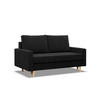 SOFA Blank schwarz 152/88/92 - Schwarz, Textil (152/88/92cm) - SIMKAM Furniture