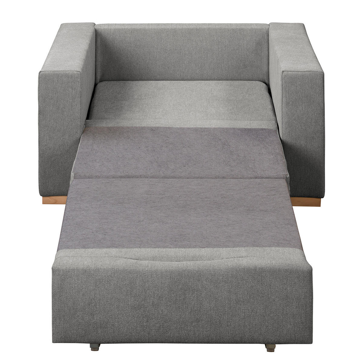 SCHLAFSESSEL - Buchefarben/Grau, Buchenholz/Textil (110/90/90cm) - home24