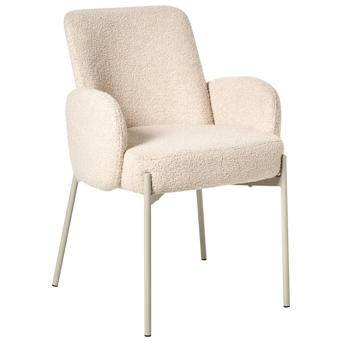 JÍDELNÍ ŽIDLE Bouclé Světle béžová Magee - béžová, textil (56/86/57cm) - Beliani