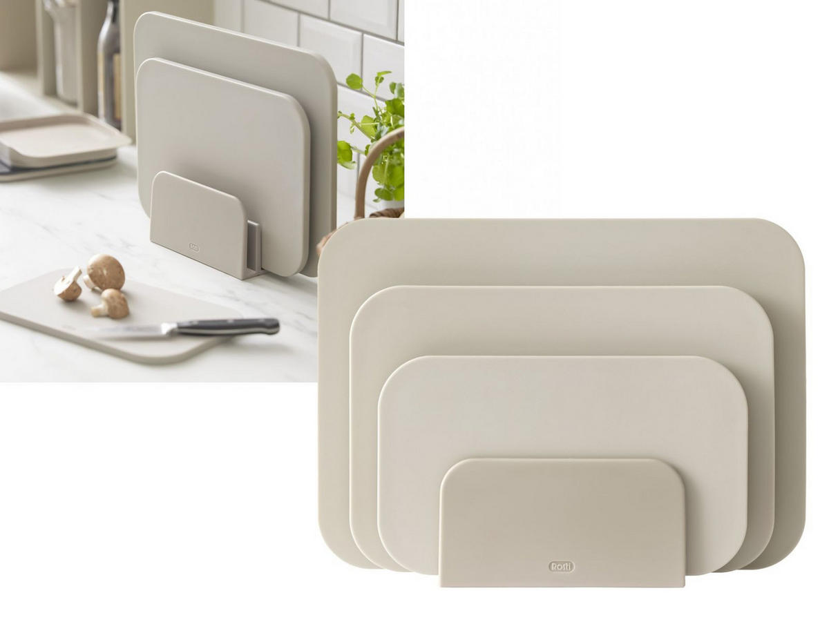 SCHNEIDEBRETTER-SET Choptima humus - Beige, Kunststoff (35/26cm) - Rosti