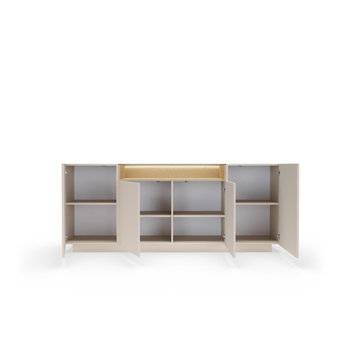 KOMMODE: beige + cremona Eiche, 203 x 83 x 39,5 cm - Beige, Holzwerkstoff (203/83/39.5cm) - 3XE LIVING