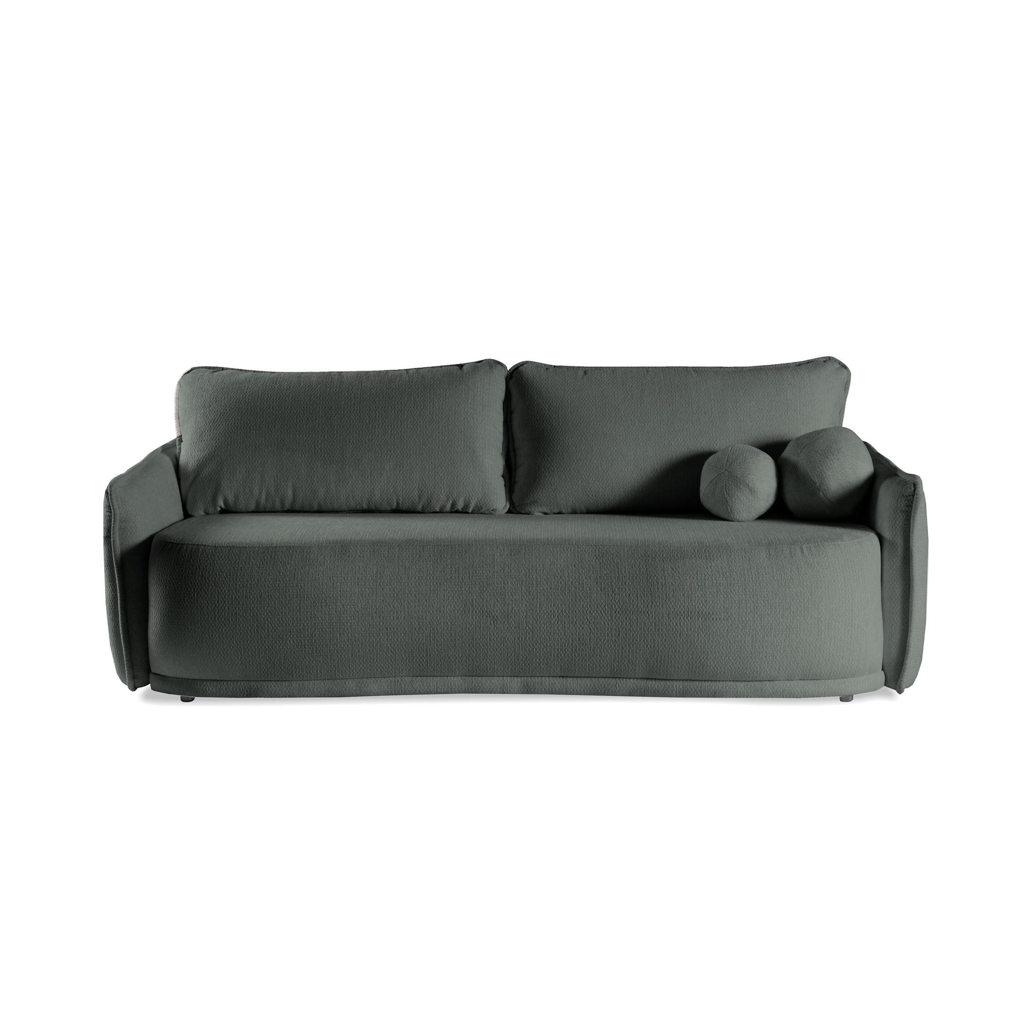 SOFA Perugia Dunkelgrün, mit Schlaffunktion - Dunkelgrün, Holzwerkstoff/Textil (231/93/106cm) - Bettso