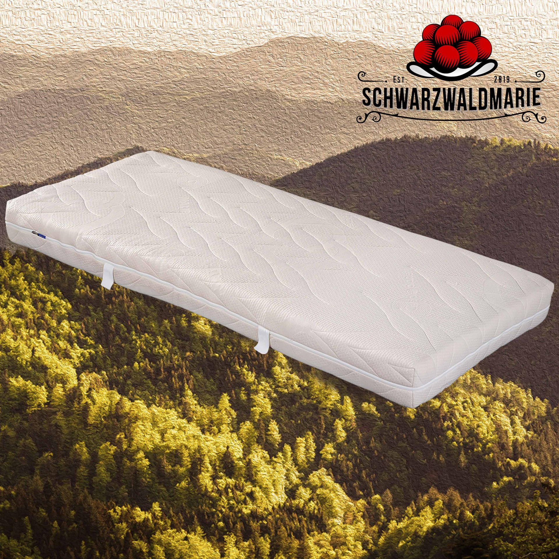 MATRATZE Natur – 7-Zonen-Latexmatratze, Bezug waschbar, Made in Germany - Weiß, Holz (160/200cm) - Schwarzwaldmarie