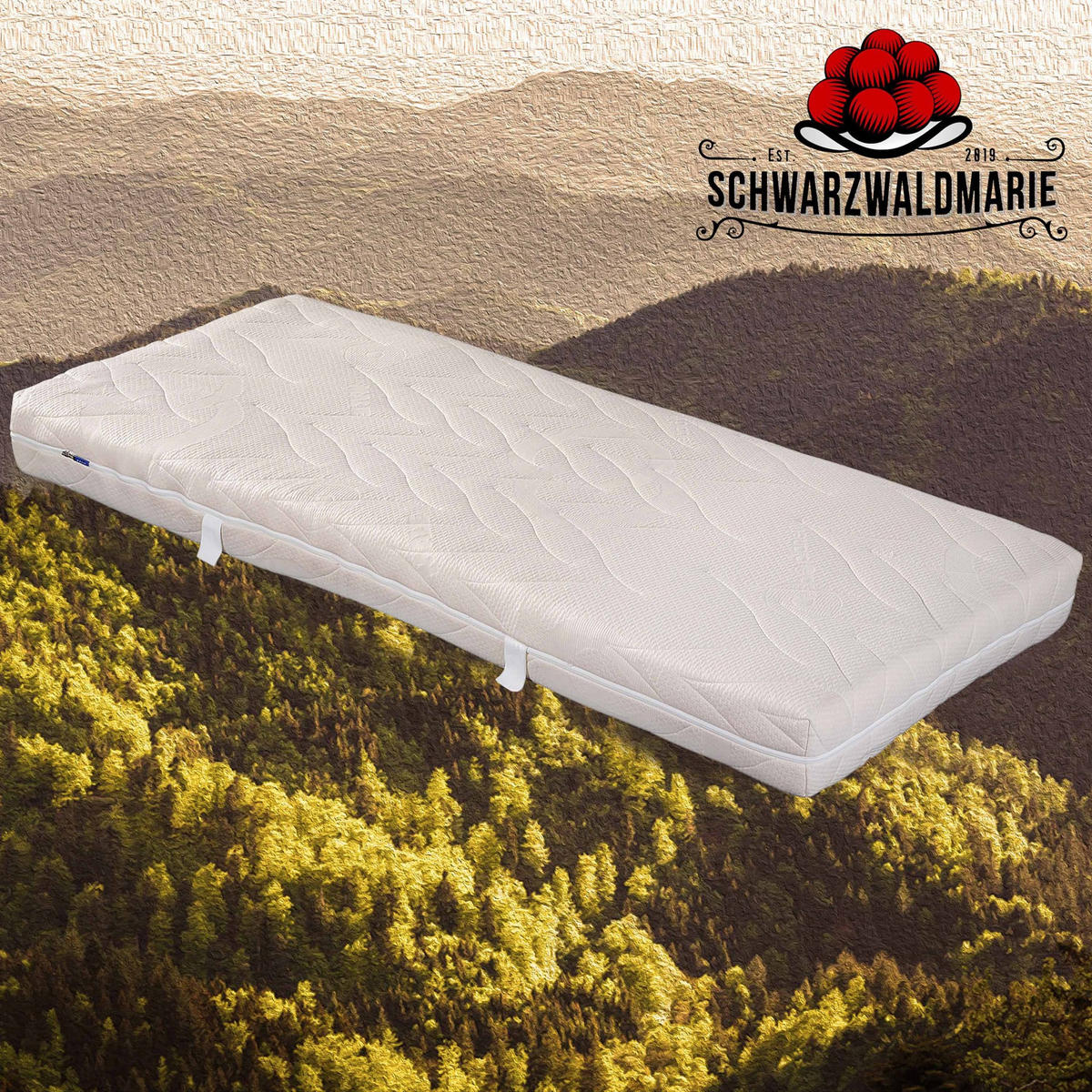 MATRATZE Natur – 7-Zonen-Latexmatratze, Bezug waschbar, Made in Germany - Weiß, Holz (160/200cm) - Schwarzwaldmarie