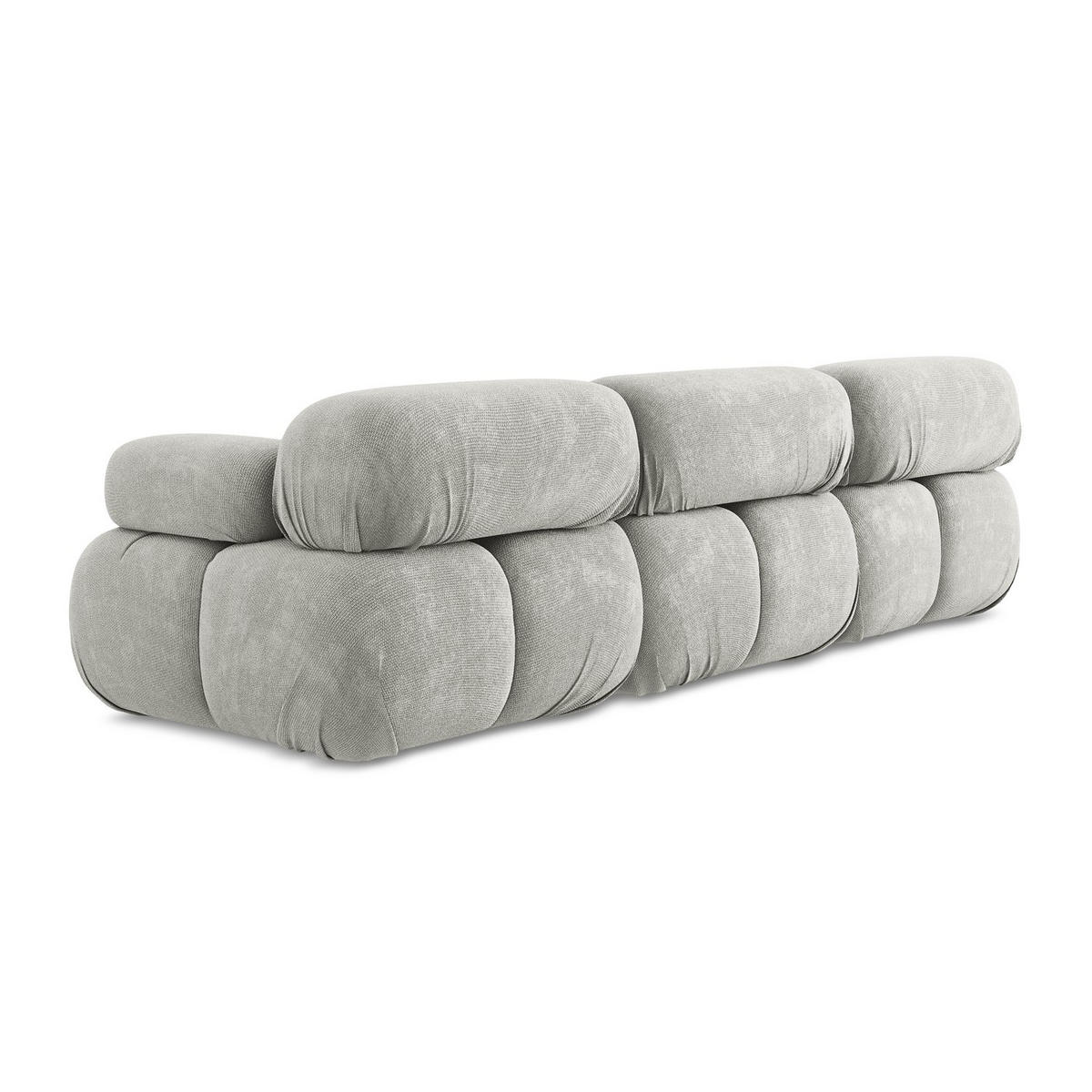 3-SITZER SOFA Chenille Stoff Grau - Hellgrau/Schwarz, Kunststoff/Textil (285/70/96cm) - LaMiaSofa