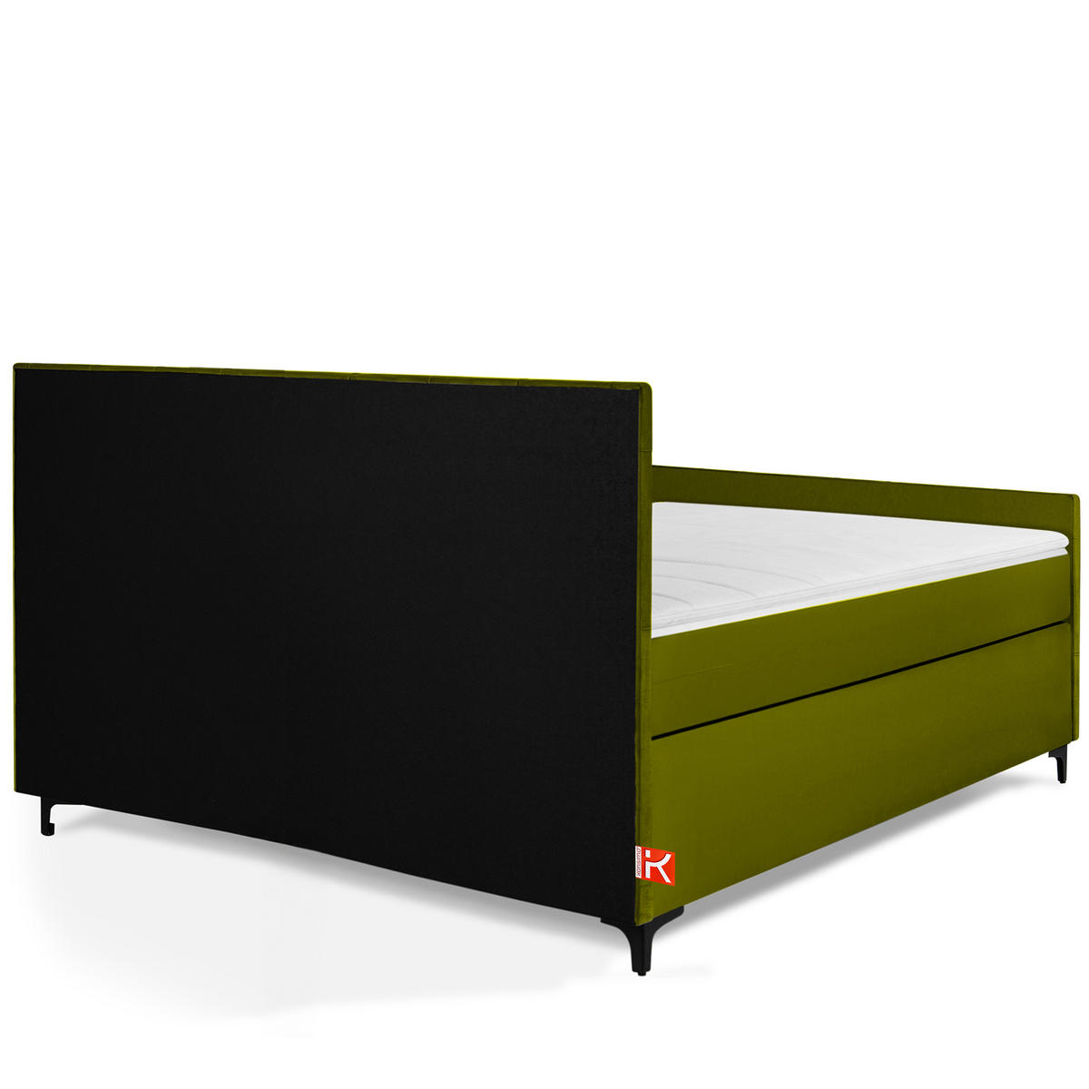 POLSTERBETT ARDEA, Oliv - Schwarz/Olivgrün, Holz/Holzwerkstoff (160/200cm) - KONSIMO®