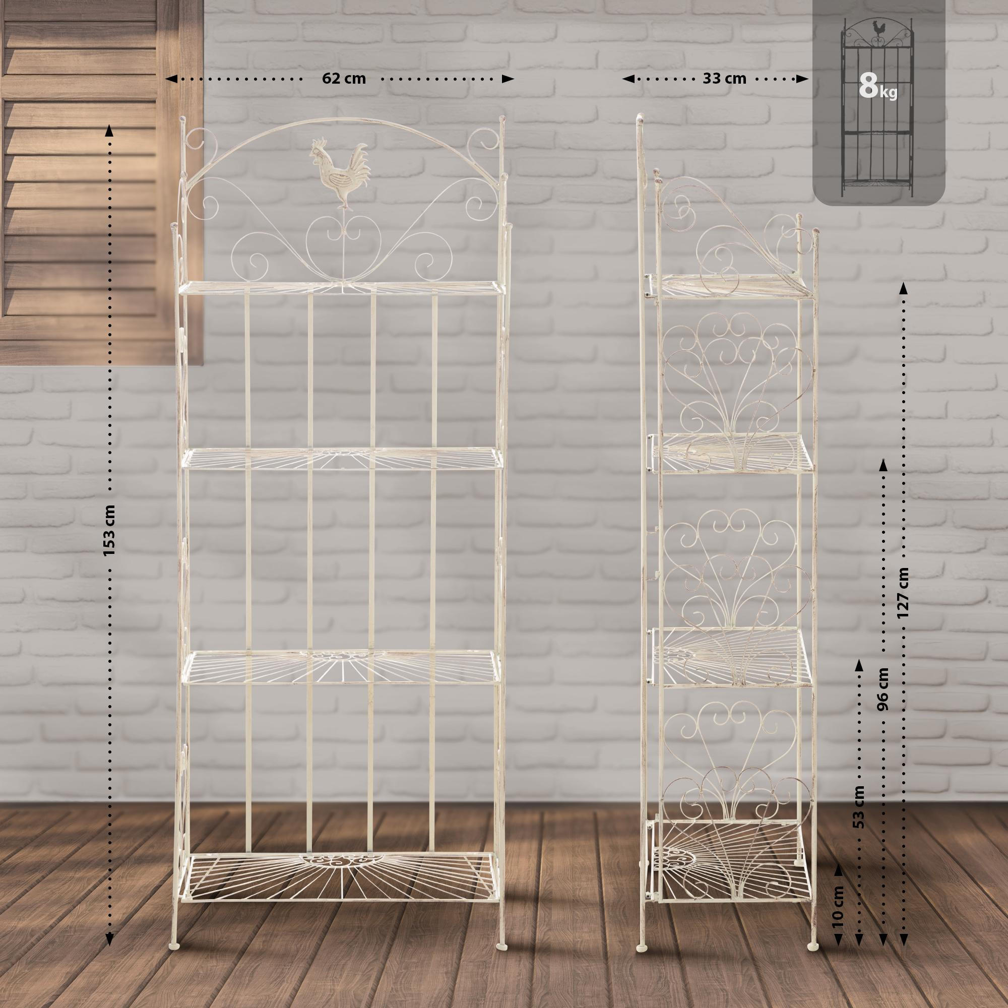 Thumbnail - CLP Standregal, Perlmutt, Metall, 61.5x153x33 cm, Wohnzimmer, Regale, Bücherregale