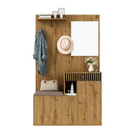 GARDEROBE mit Spiegel, Sitzbank und Stauraum - Sonoma Eiche, Glas/Holzwerkstoff (110/186/37cm) - Urban Meuble