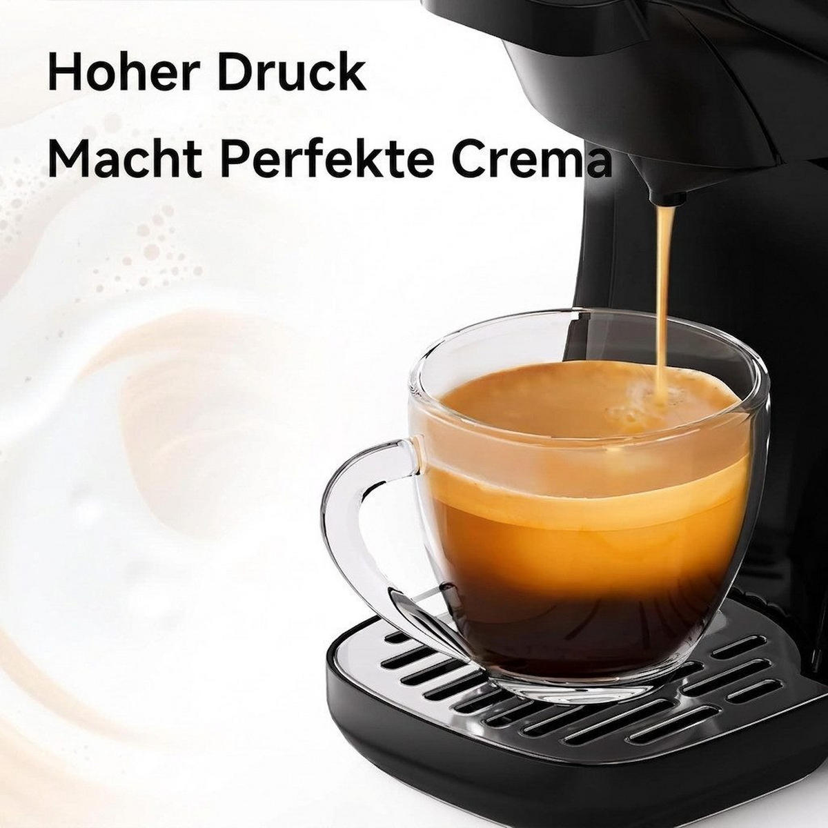 FILTERKAFFEEMASCHINE 6-in-1 20 Bar Edelstahlfilter Espresso-Extraktion - Schwarz, Metall (11/26/26cm) - BEXEVUE