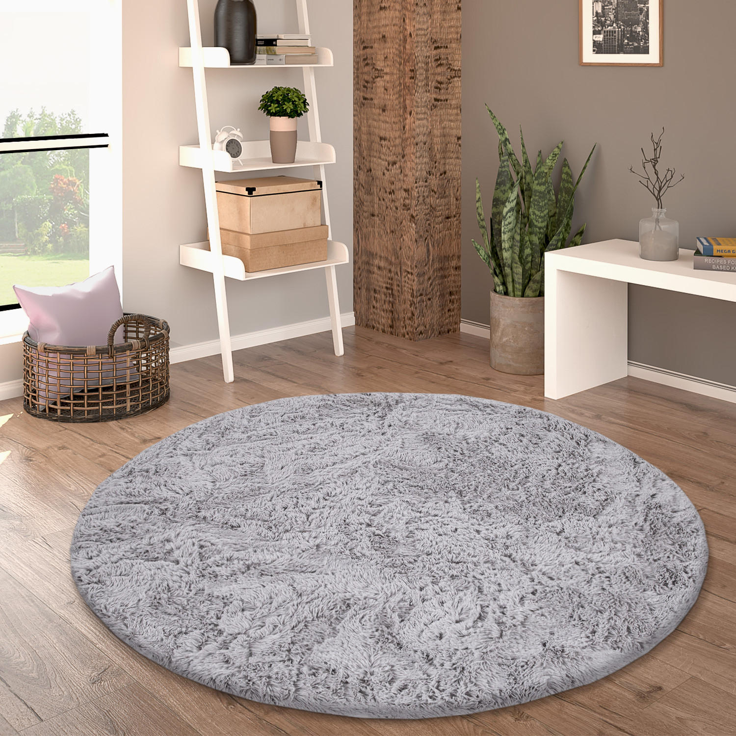 HOCHFLORTEPPICH 200/200 cm Silky 591 - Silberfarben, Textil (200/200cm) - Paco Home
