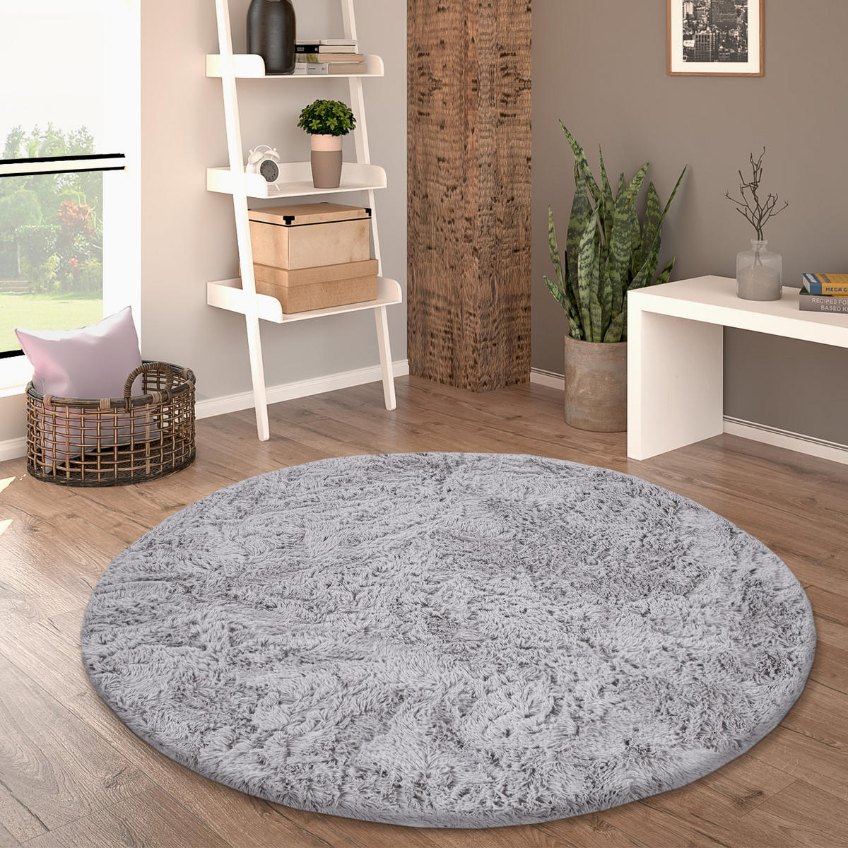 HOCHFLORTEPPICH 200/200 cm Silky 591 - Silberfarben, Textil (200/200cm) - Paco Home