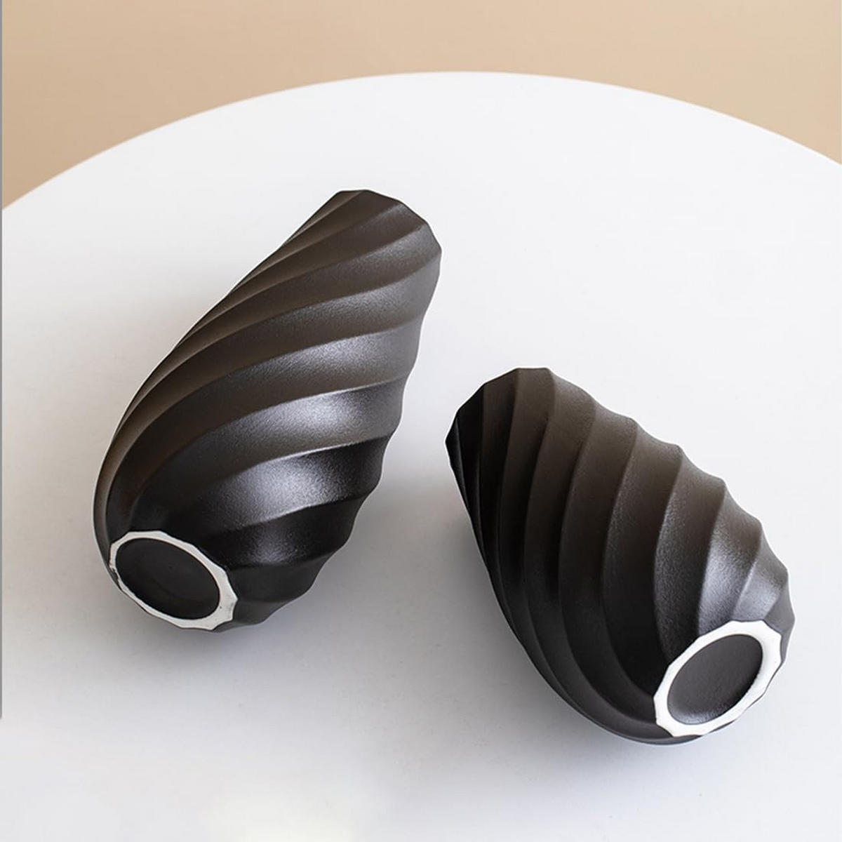 VASE 12 x 12 x 25,5 cm Keramik - Schwarz, Keramik (12cm) - LIBRATON