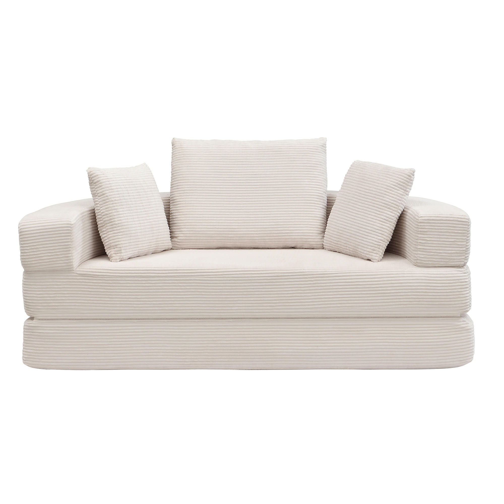 FALTSOFA, freistehendes Klappbett – mit Kissen, modulares Sofa, 173 x 176 cm - Beige, Textil (173/60/88cm) - Vallsero