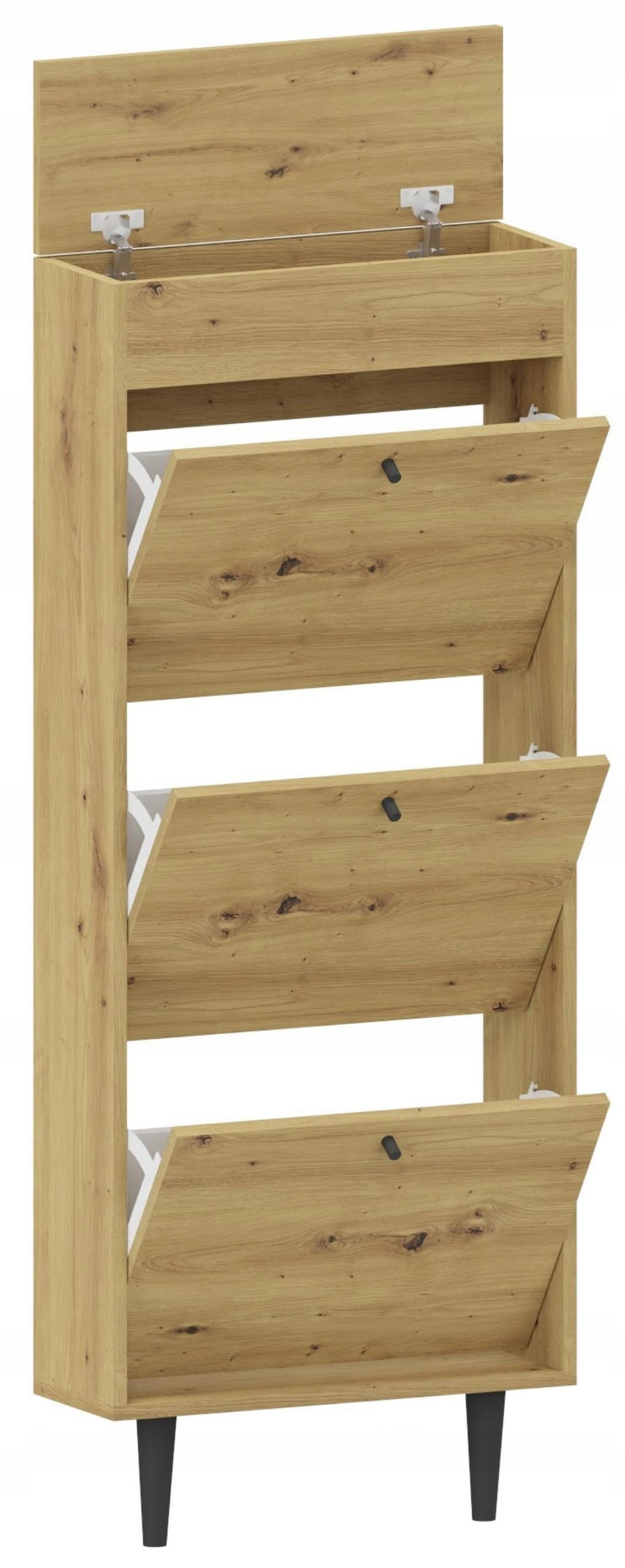 SCHUHSCHRANK Dotti 531 Artisan Eiche 55/21/141 cm Wandmontage - Eiche Artisan, Holzwerkstoff (55/141/21cm) - Matkam Möbel