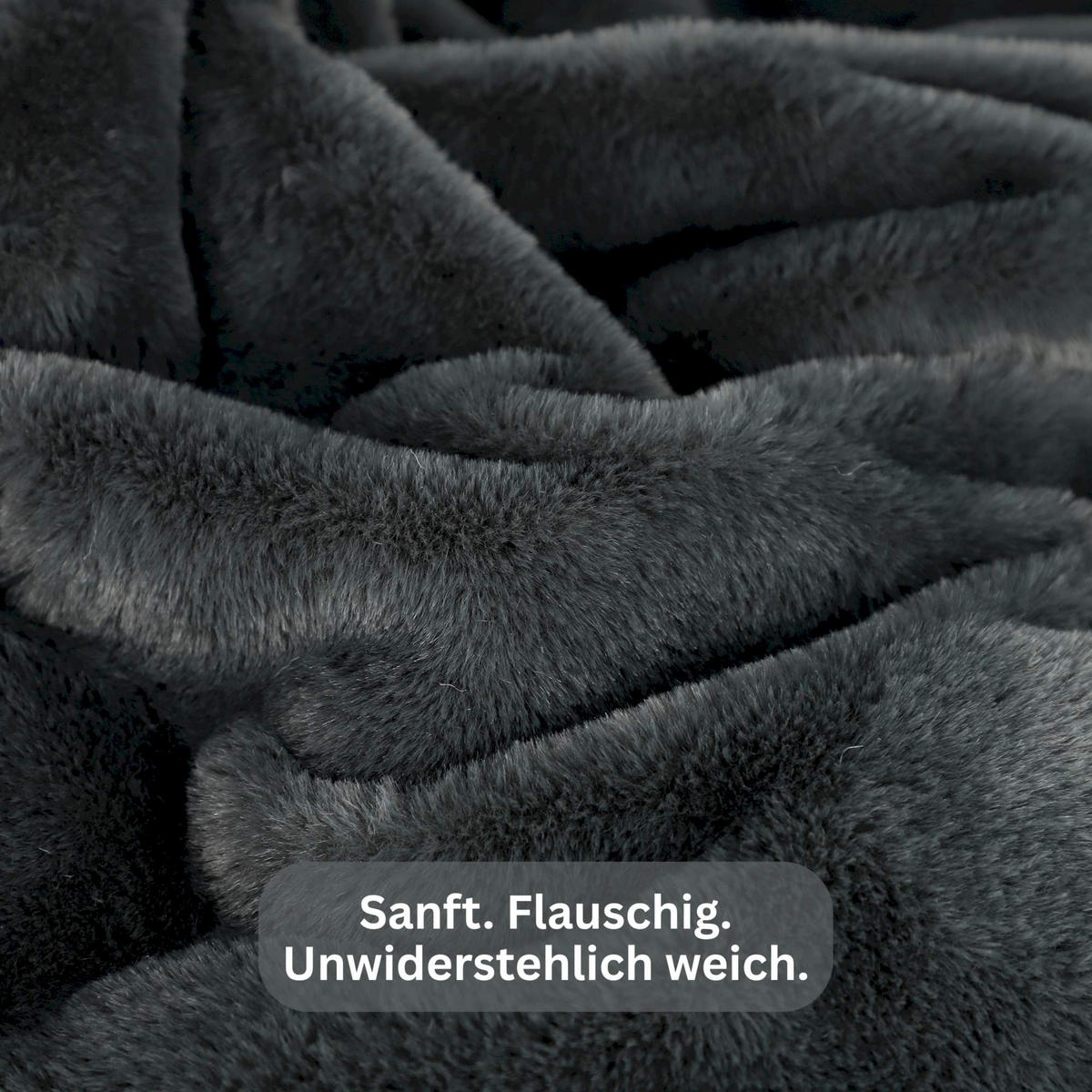 WOHNDECKE ELEGANCE - Anthrazit, Textil (130/170cm) - Schöner Wohnen