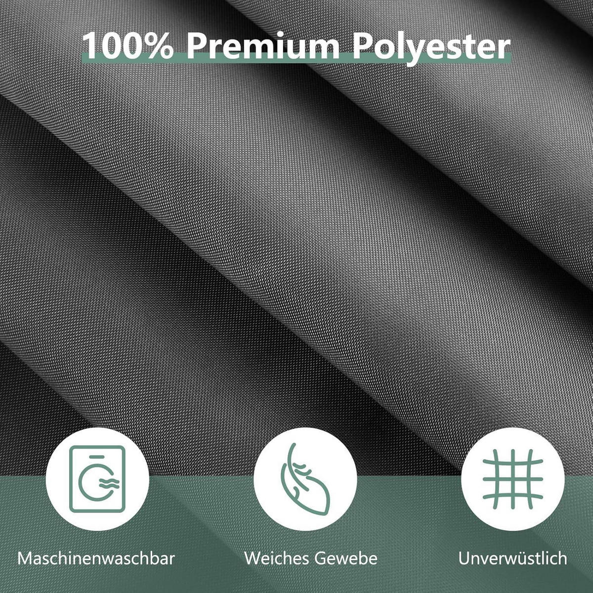 DUSCHVORHANG 180 x 220 cm Dunkelgrau Wasserabweisend Anti-Schimmel - Anthrazit, Textil (180/220cm)
