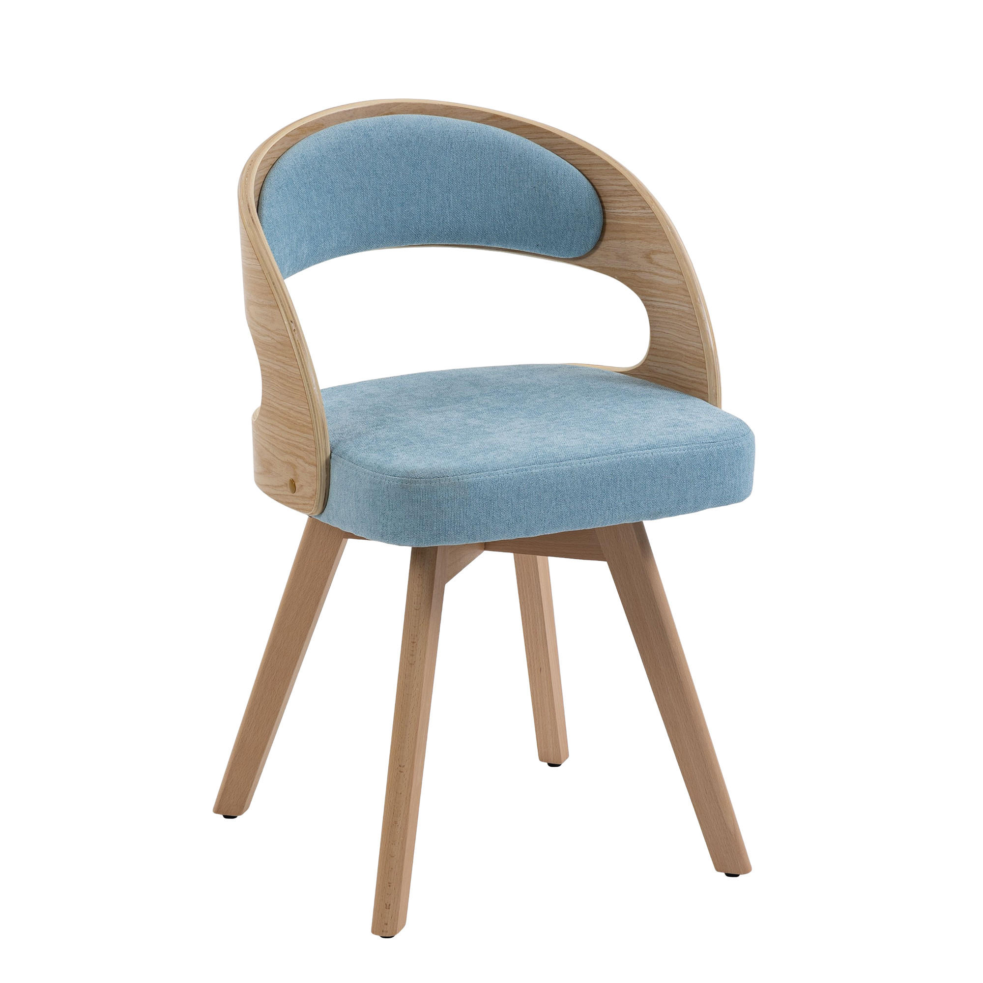 ESSZIMMERSTUHL 2er-Set drehbar mit Leinenkissen, Blau - Blau, Textil (41/72/44cm)