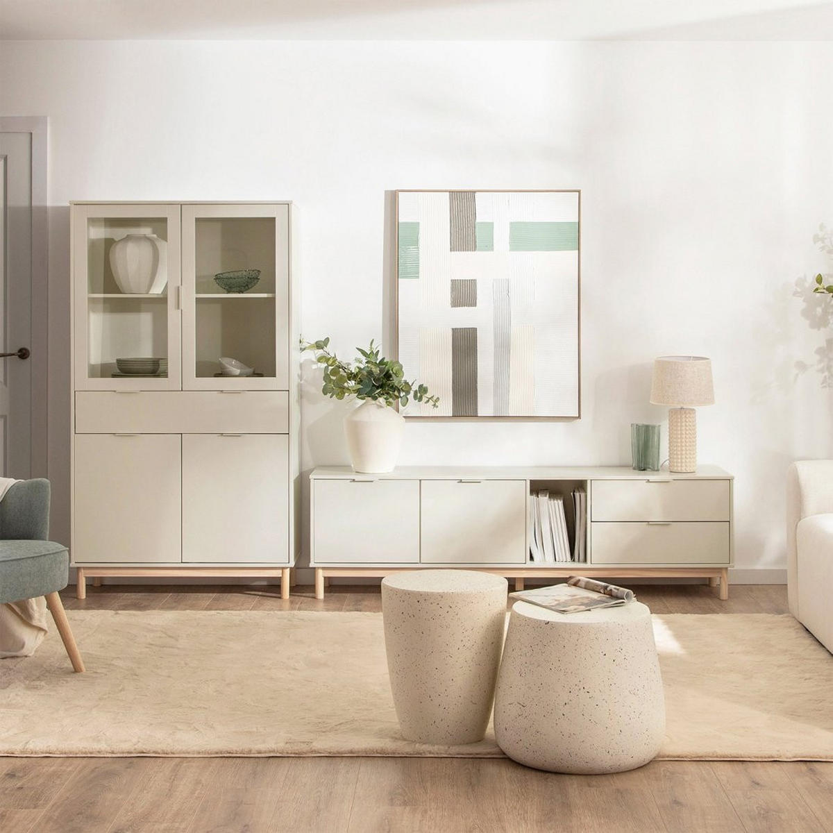 TV-ELEMENT Elian Weiß 180 cm x 54 cm - Weiß, Holzwerkstoff (180/54/39cm) - Klast Home