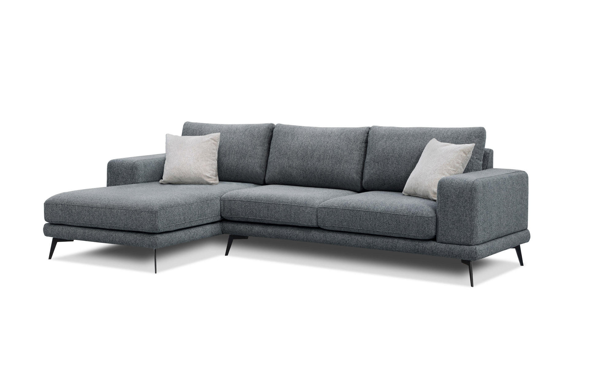 ECKSOFA MEDIOLANE 5-Sitzer, dunkelgrau - Dunkelgrau, Holzwerkstoff/Textil (158/282cm) - Courtois Laville