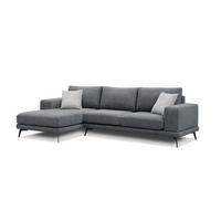 ECKSOFA MEDIOLANE 5-Sitzer, dunkelgrau - Dunkelgrau, Holzwerkstoff/Textil (158/282cm) - Courtois Laville