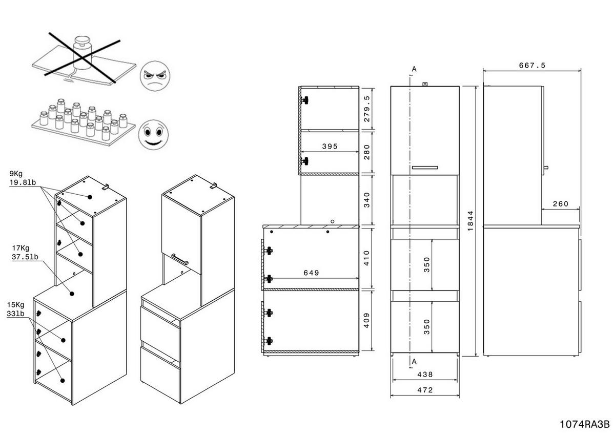 WASCHMASCHINENSCHRANK weiß, Eiche Jackson, Umbauschrank Set 2-teilig 111 cm mit viel Stauraum - Eichefarben/Silberfarben, Holzwerkstoff/Kunststoff (111/184/67cm) - Parisot Meuble